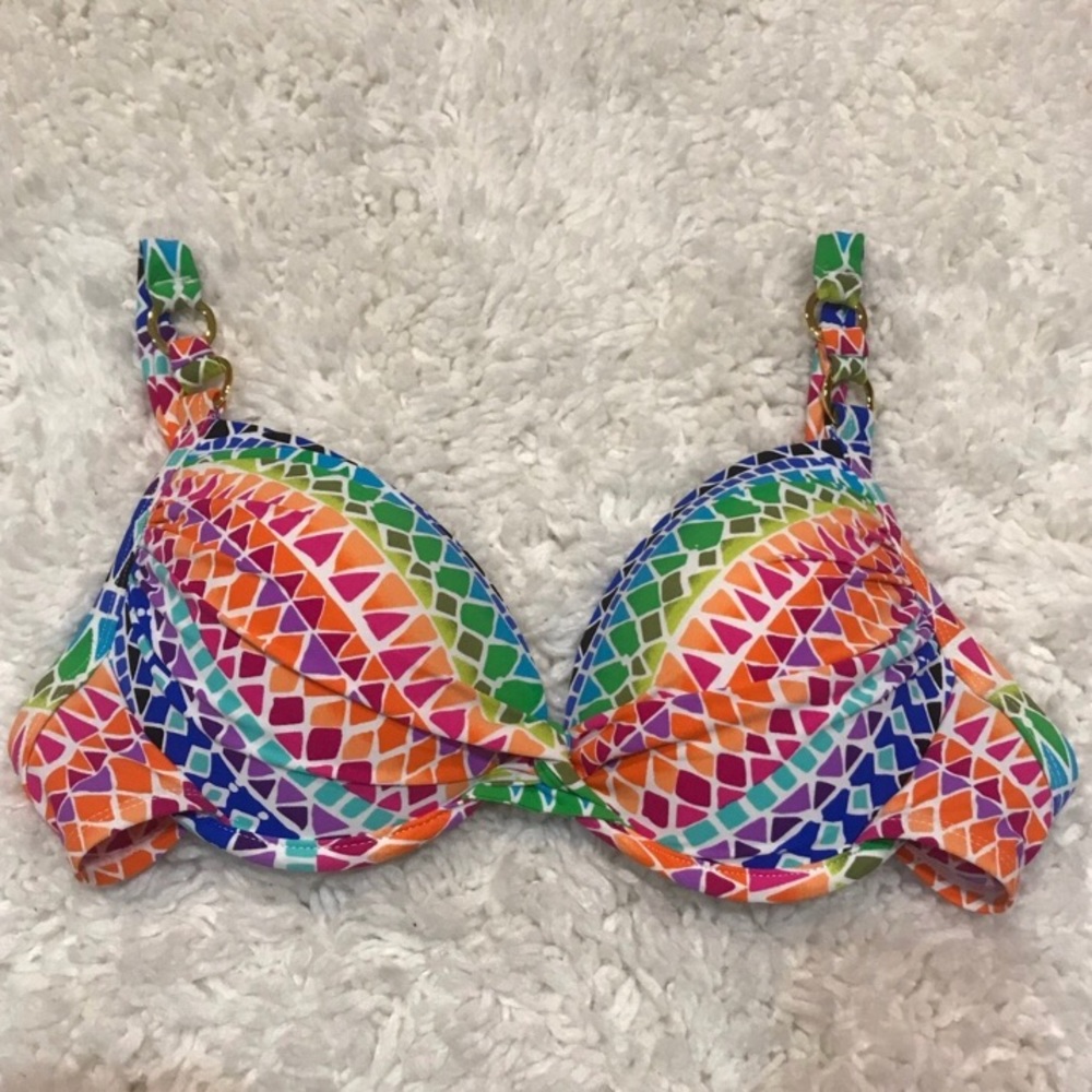 🎉La Blanca Colorful Push-up Swim Bikini Top
